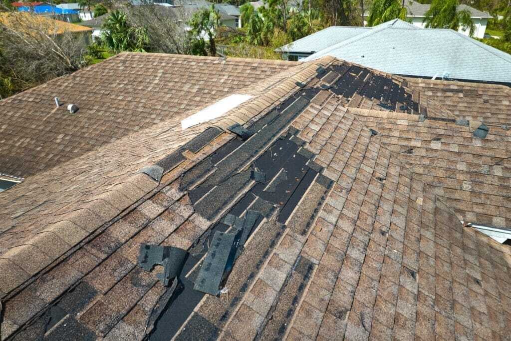 shingles damaged by wind