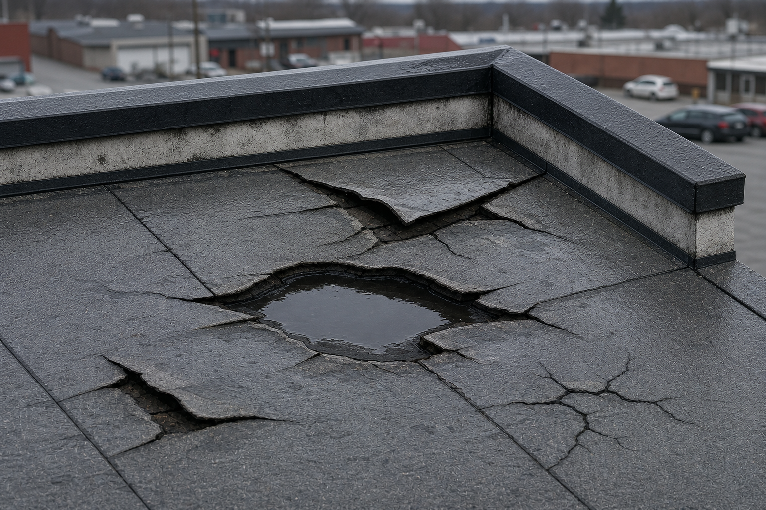 Photorealistic Damaged Roof in SmallTown Pennsylvania