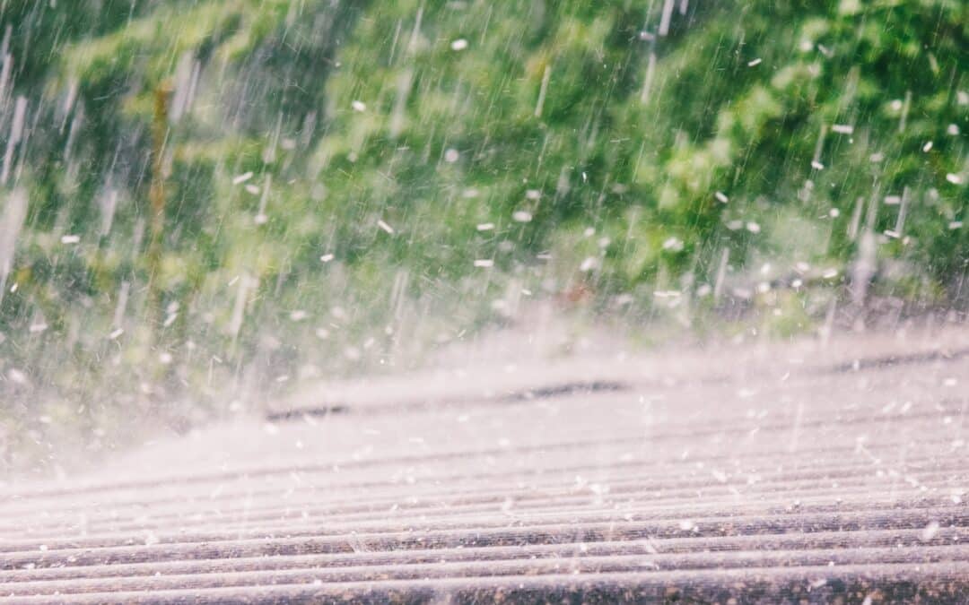 heavy rains on roof shingles