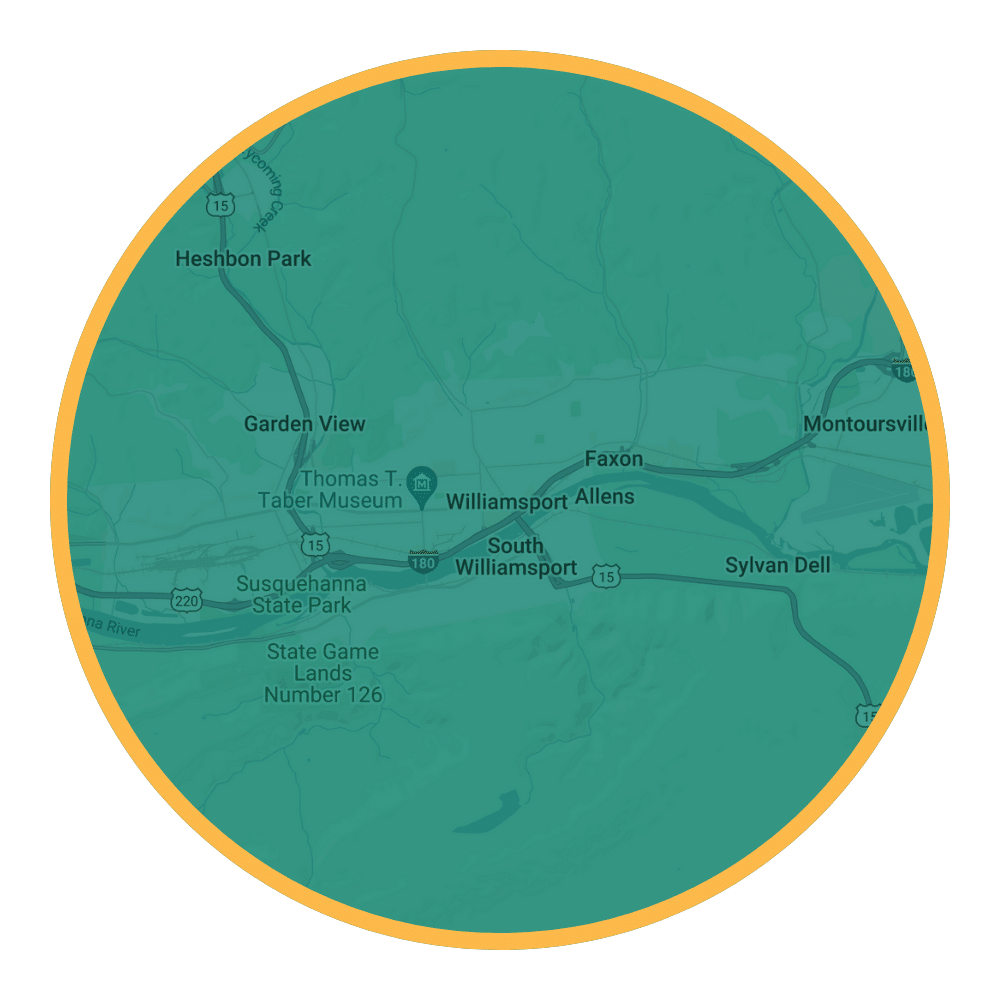 Roofing Services in Williamsport map